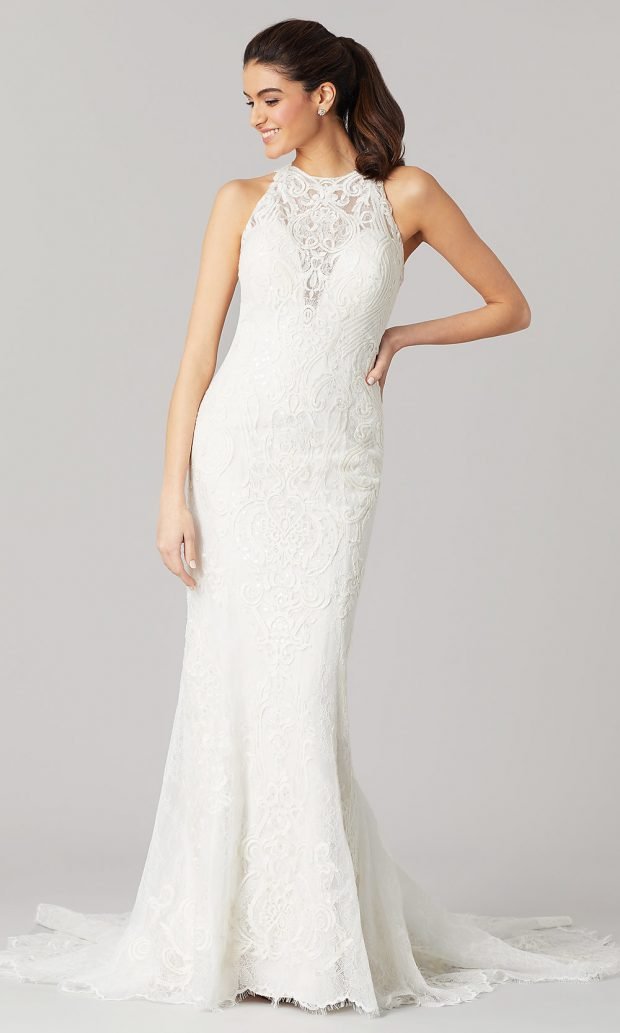 Длинные свадебные платья: белое длинное открытые плечи ажурное