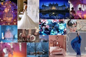 Пурпурная свадьба: цветы, диадема, платье, обувь, застолье, свечи