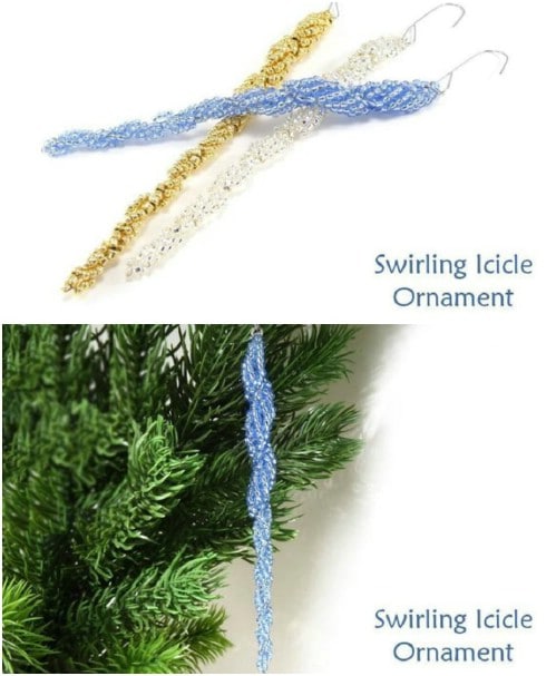 DIY Swirling Bead Icicle Ornament