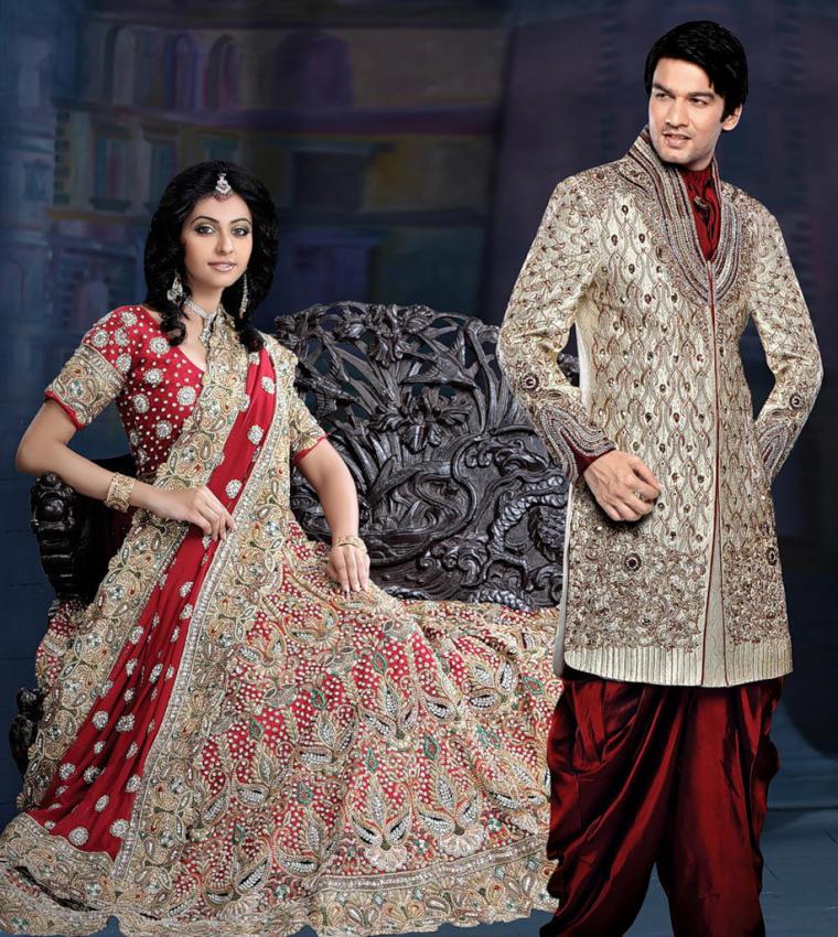 Потрясающе красивые свадебные наряды Индии, фото № 13