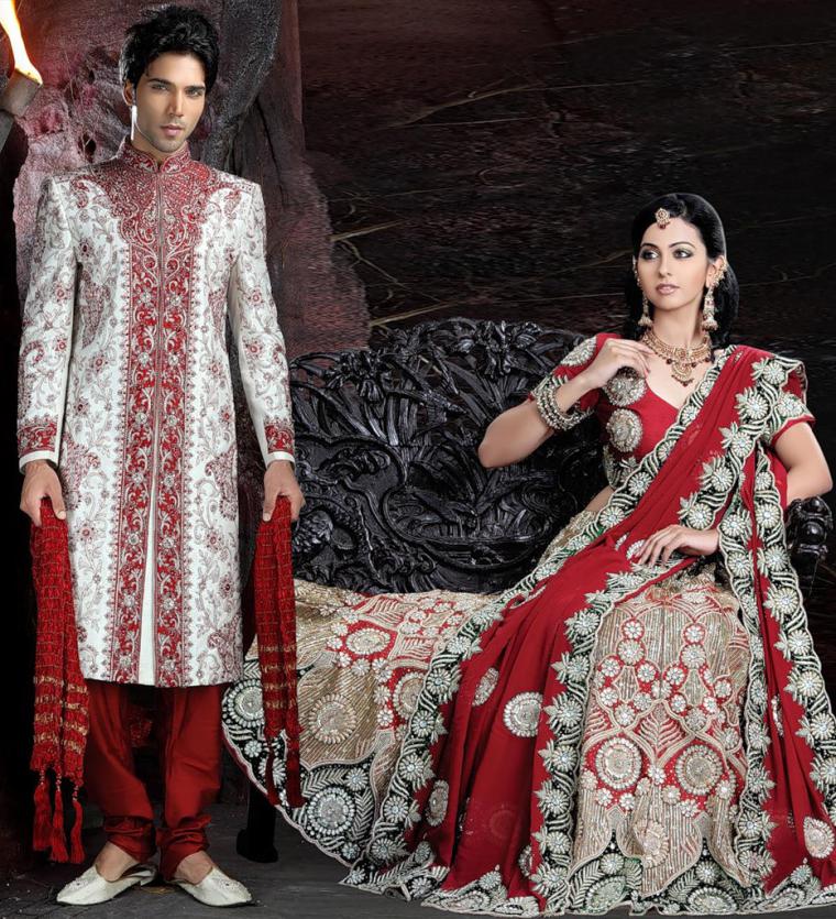 Потрясающе красивые свадебные наряды Индии, фото № 14
