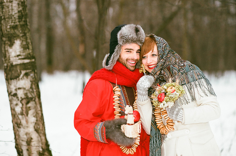Зимняя современная свадьба в русском стиле: детали, создающие настроение, фото № 6