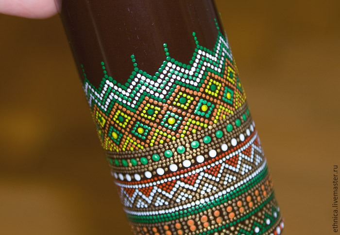 Точечная роспись бутылки в африканском стиле, фото № 22