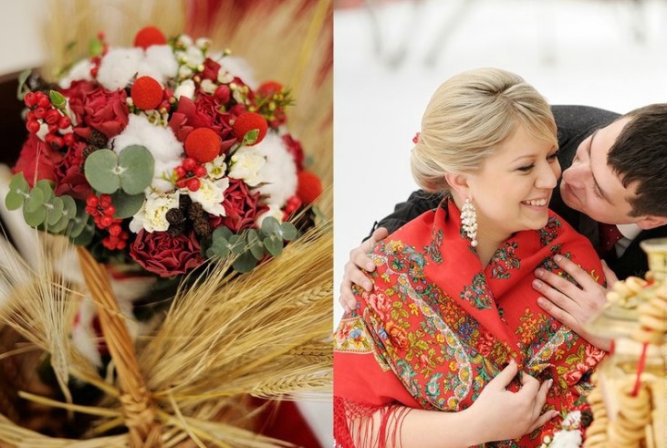 Зимняя современная свадьба в русском стиле: детали, создающие настроение, фото № 16