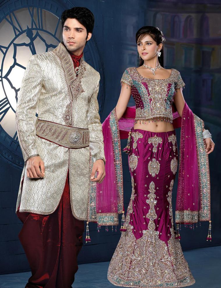 Потрясающе красивые свадебные наряды Индии, фото № 16