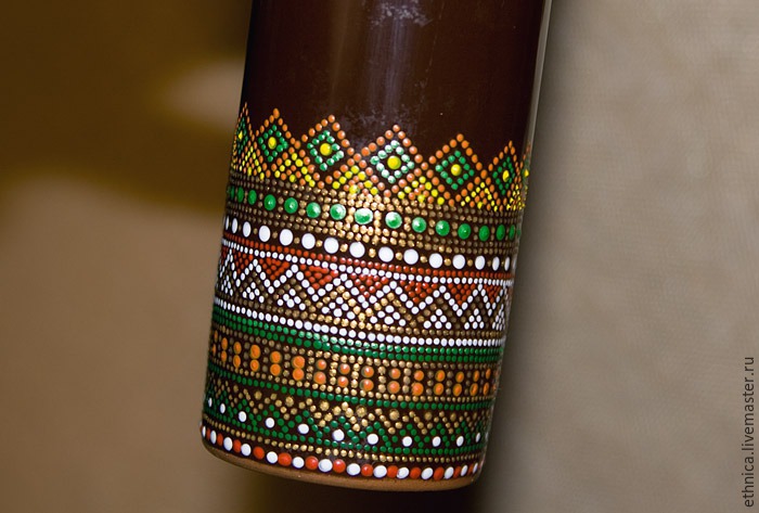 Точечная роспись бутылки в африканском стиле, фото № 19