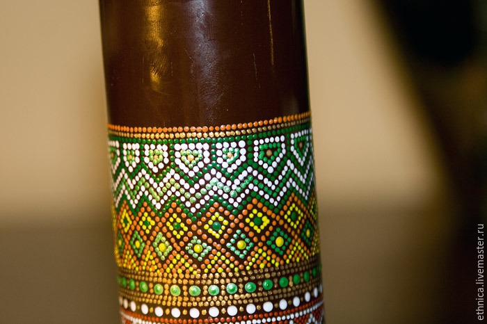 Точечная роспись бутылки в африканском стиле, фото № 24