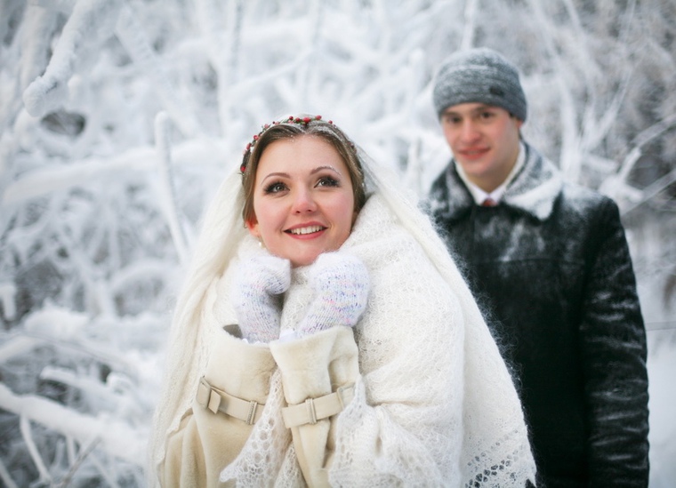 Зимняя современная свадьба в русском стиле: детали, создающие настроение, фото № 12