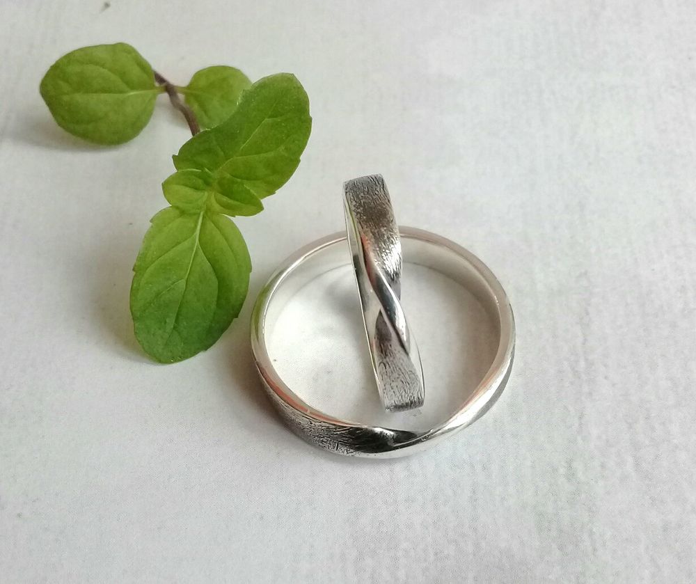 Необычные обручальные кольца из серебра ручной работы, фото № 6