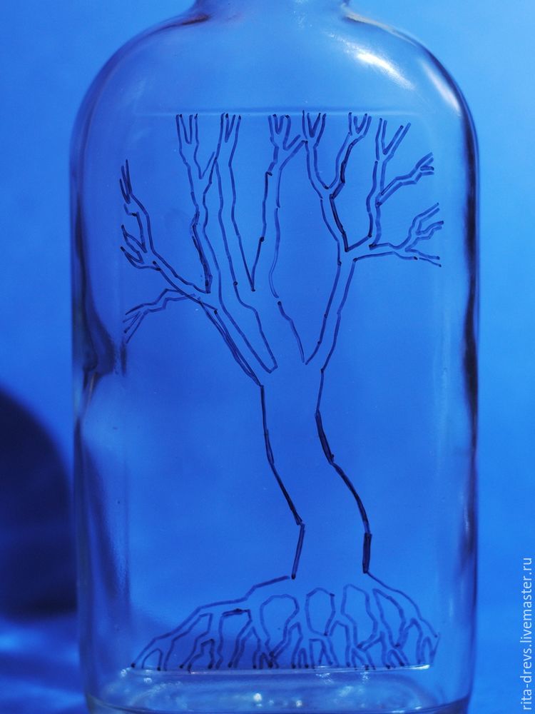 Древо жизни: расписываем бутылку акриловыми красками, фото № 2