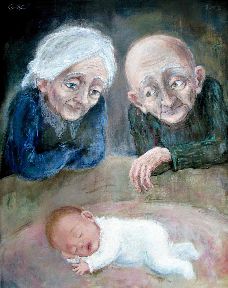 Старички и внуки на полотнах разных художников, фото № 1