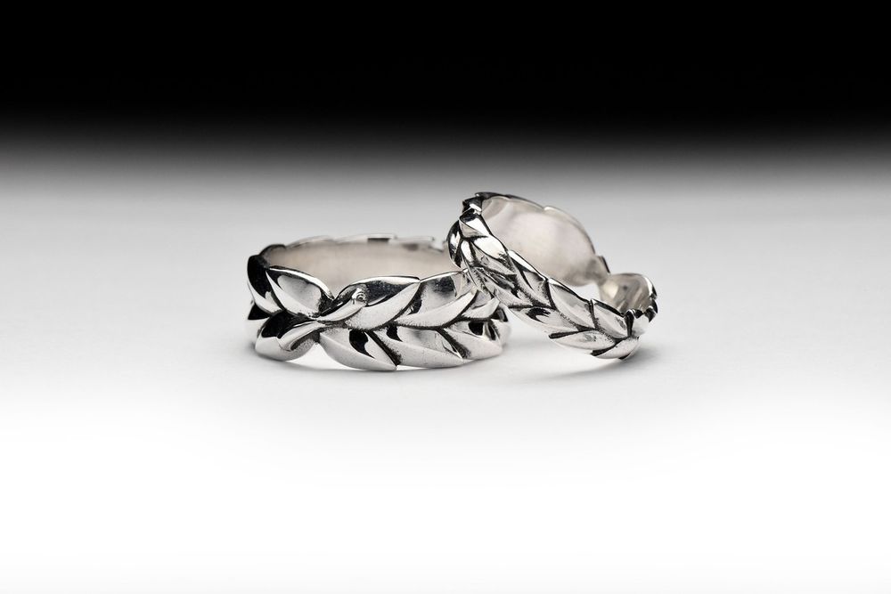 Необычные обручальные кольца из серебра ручной работы, фото № 10