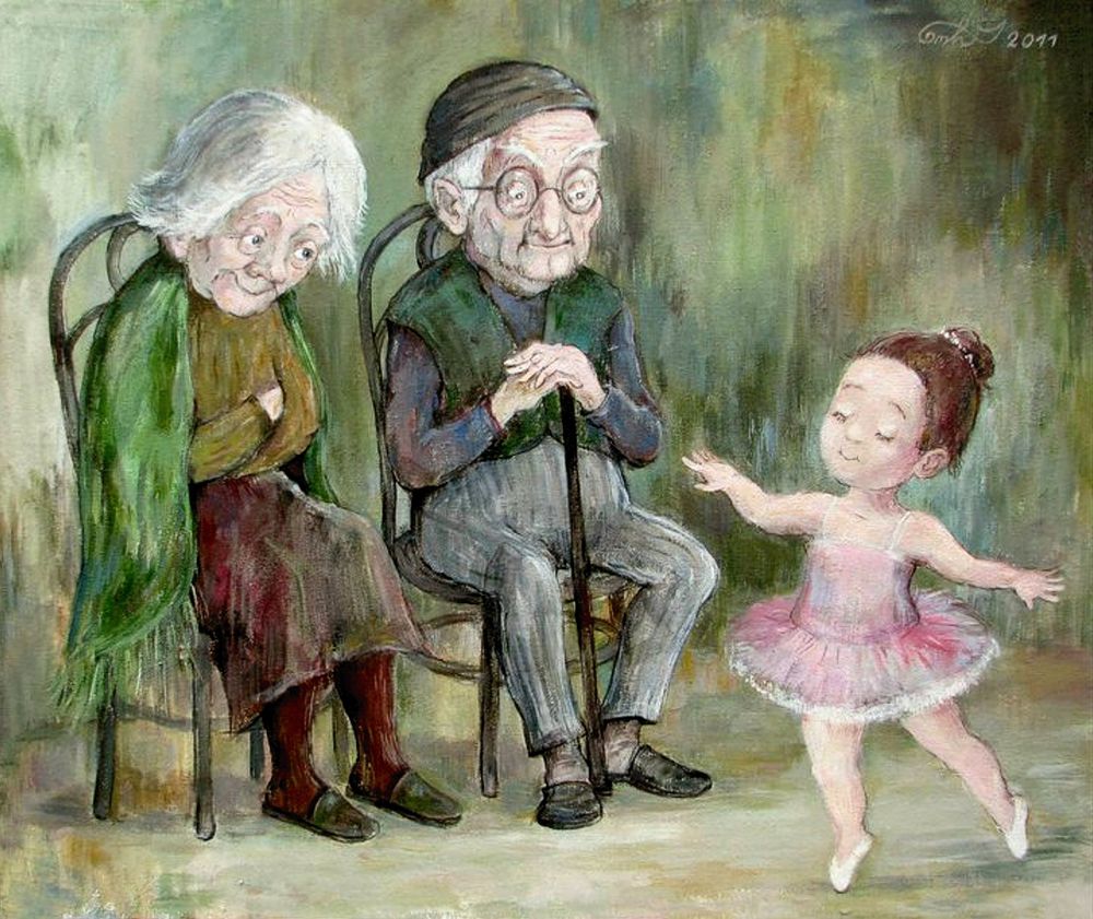 Старички и внуки на полотнах разных художников, фото № 31