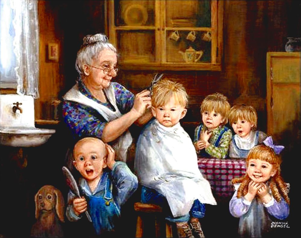Старички и внуки на полотнах разных художников, фото № 13