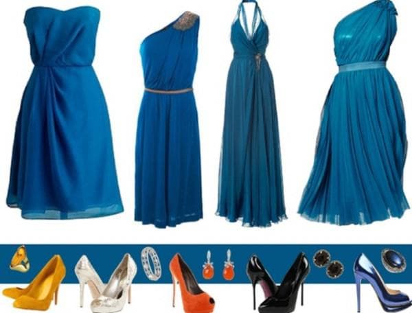 Туфли какого цвета подходят под синие платья