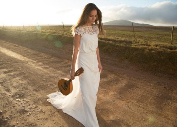 Длинное свадебное платье в ретро стиле