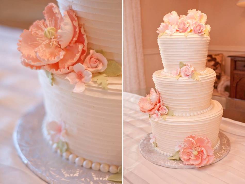 Персиковый свадебный торт