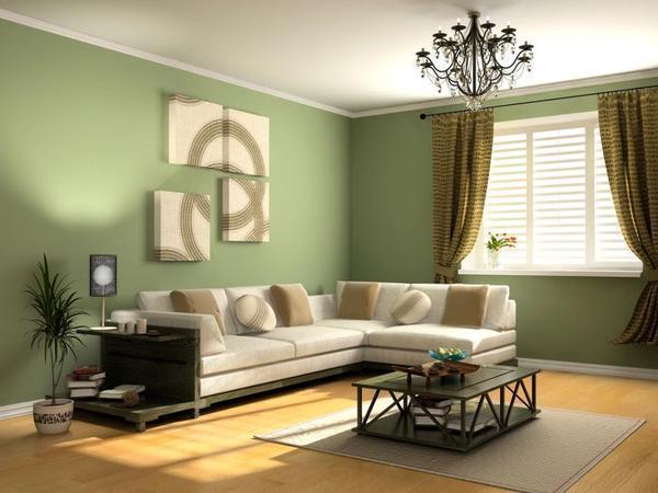 Красиво дополнить интерьер зеленой гостевой комнаты вам помогут стильные модульные картины или другие элементы декора