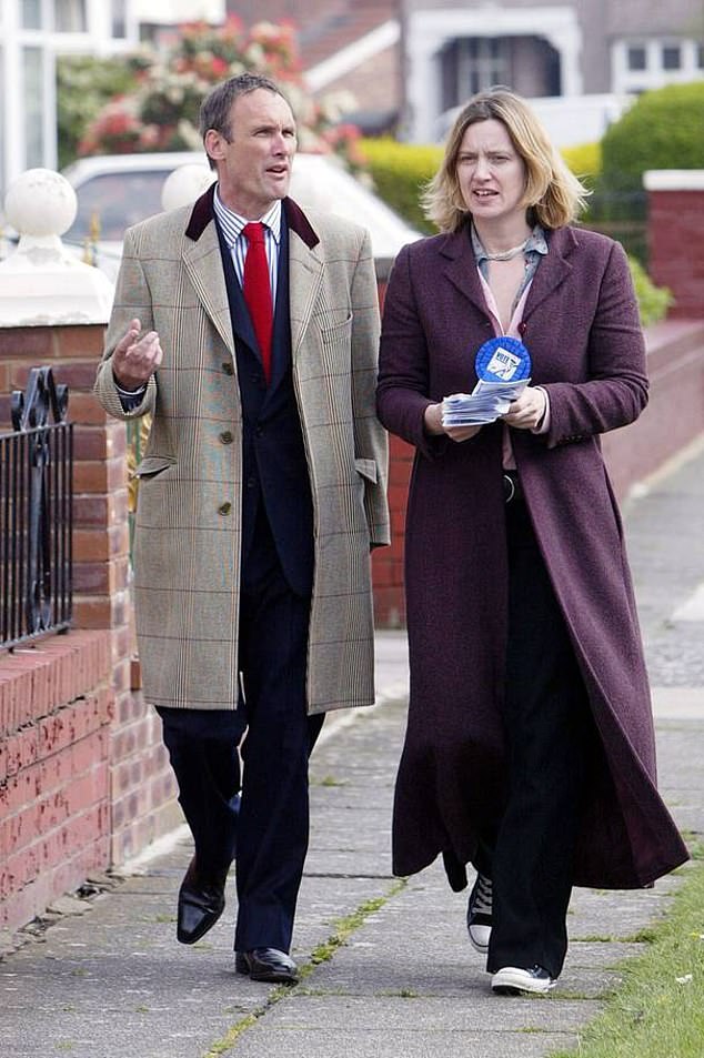 Rudd campaigning with her ex-husband, the writer and restaurant critic A. A. Gill, in 2005