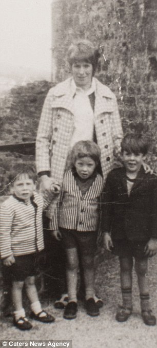 Shirley in 1969 with three of her children, from left to right, Reece, Russel and Darren