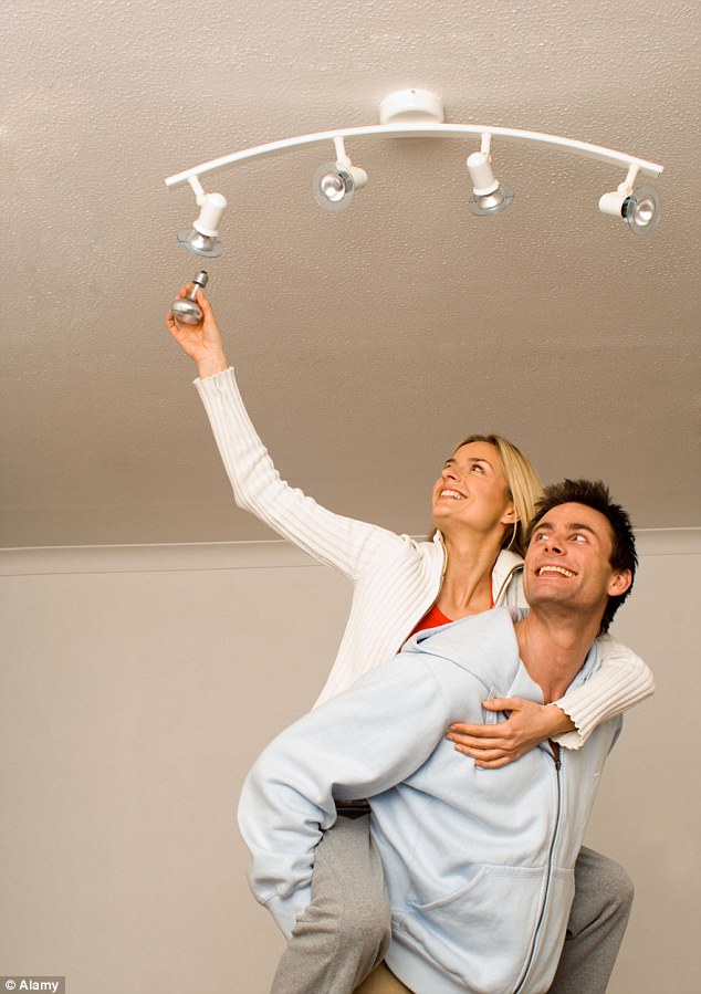 Helping hand needed: Changing a light bulb is easily - if you are tall enough to reach them