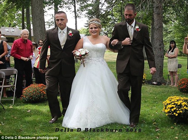 Dads to the rescue: Two weeks before the wedding, the 21-year-old had called her dad in tears because she wasn