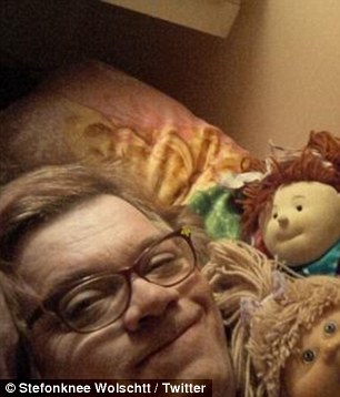 Bedtime: Stefonknee, who says she wants to live as a little girl because she was never able to when she was a child, sleeps with numerous dolls at night