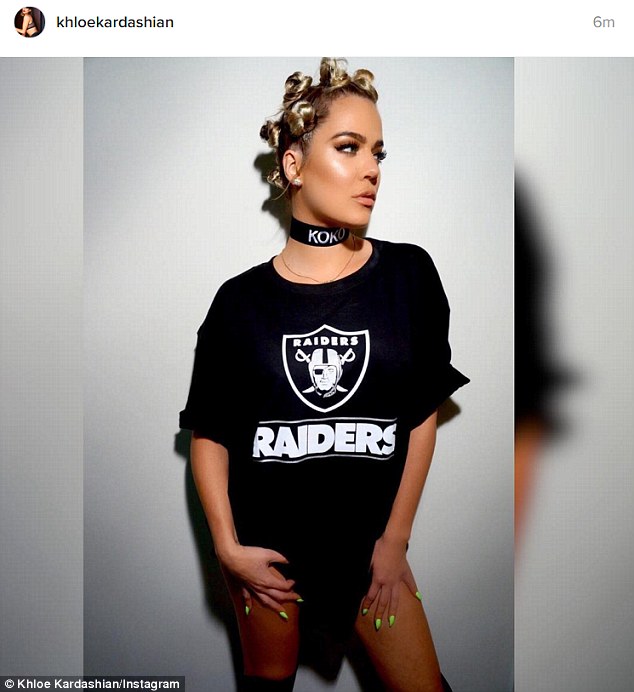 Silver and black: The Los Angeles native endorsed the NFL team from Oakland