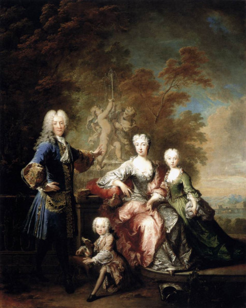 1727 Robert Tournieres. Count Ferdinand Adolf von Plettenberg and his family
