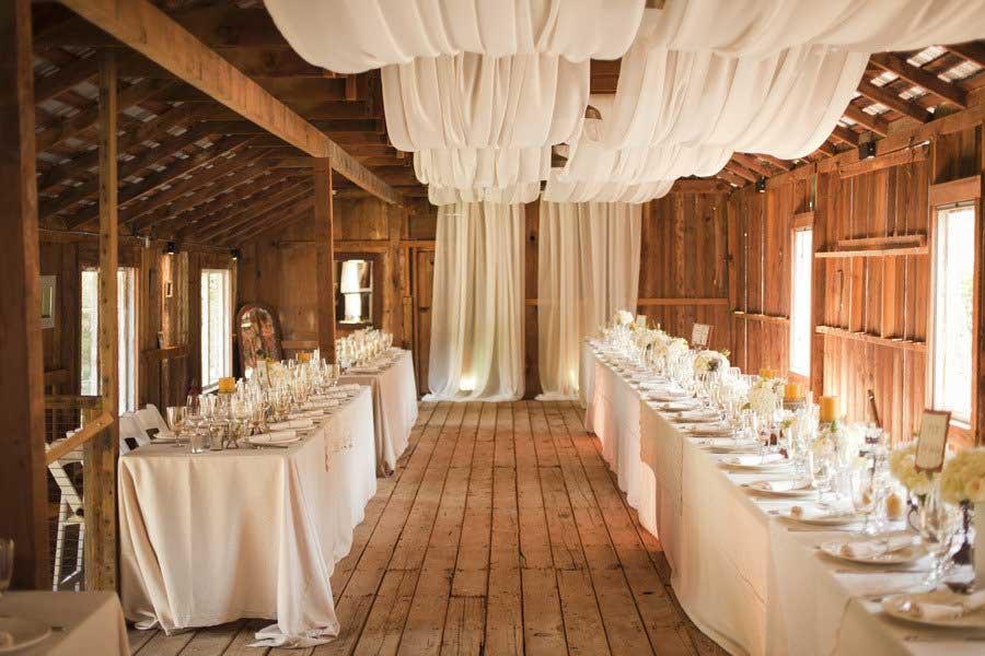 Декорирование потолка тканью для свадьбы