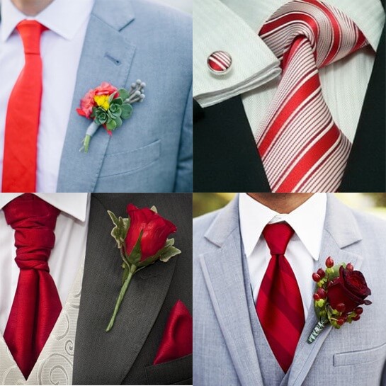 Наряд жениха для свадьбы в красном стиле