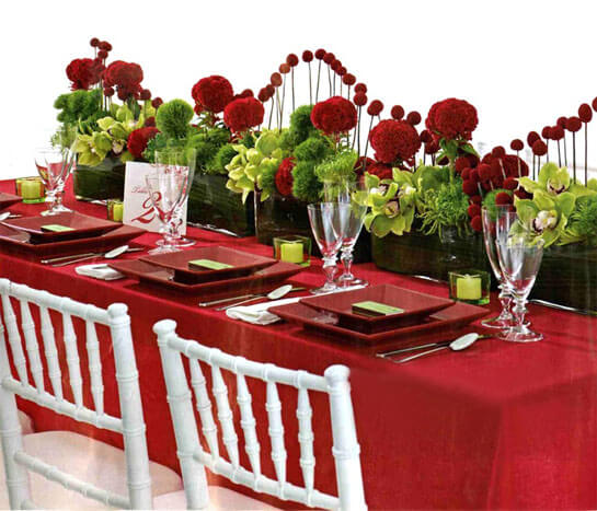 Как сервировать стол для свадьбы в красном стиле