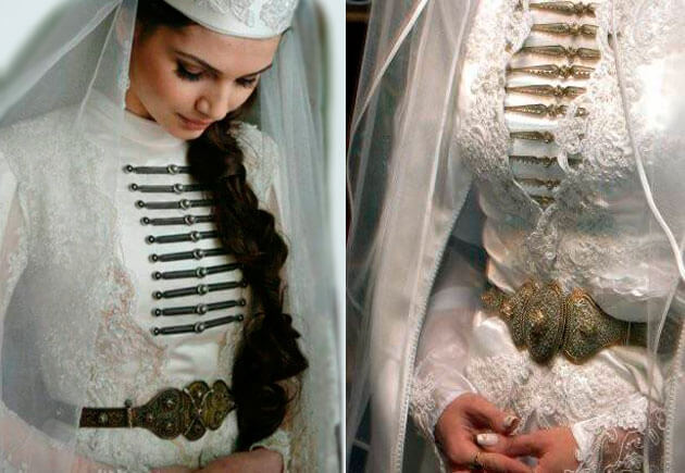чеченская невеста в свадебном наряде