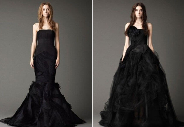 свадебные черные платья Веры Вонг