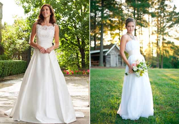 свадебные платья простые в белом цвете