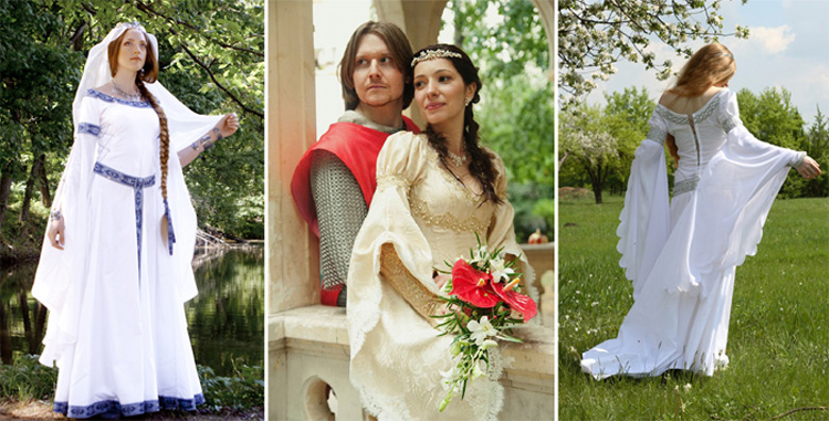 примеры свадебных средневековых нарядов