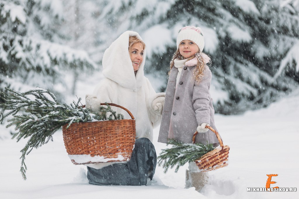 Идеи зимней семейной фотосессии