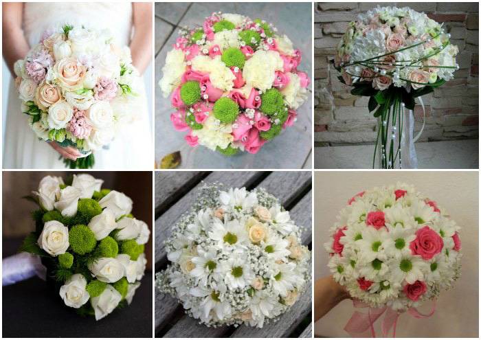 Букет невесты с розами и хризантемами