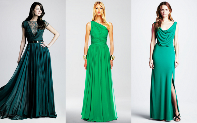 Аксессуары для зеленого вечерного платья