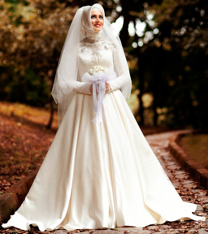 Красивый свадебный хиджаб