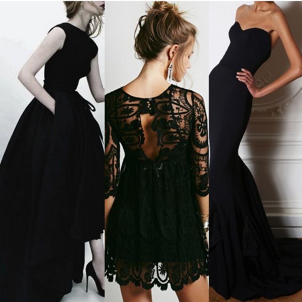 Модные вечерние платья черного цвета