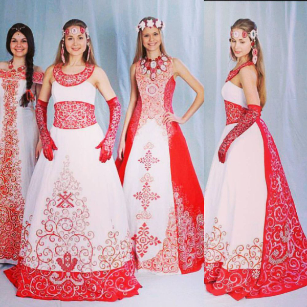 Русские народные свадебные платья