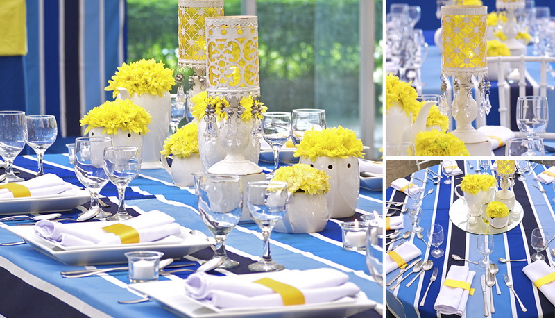 Свадьба в желто-голубом цвете