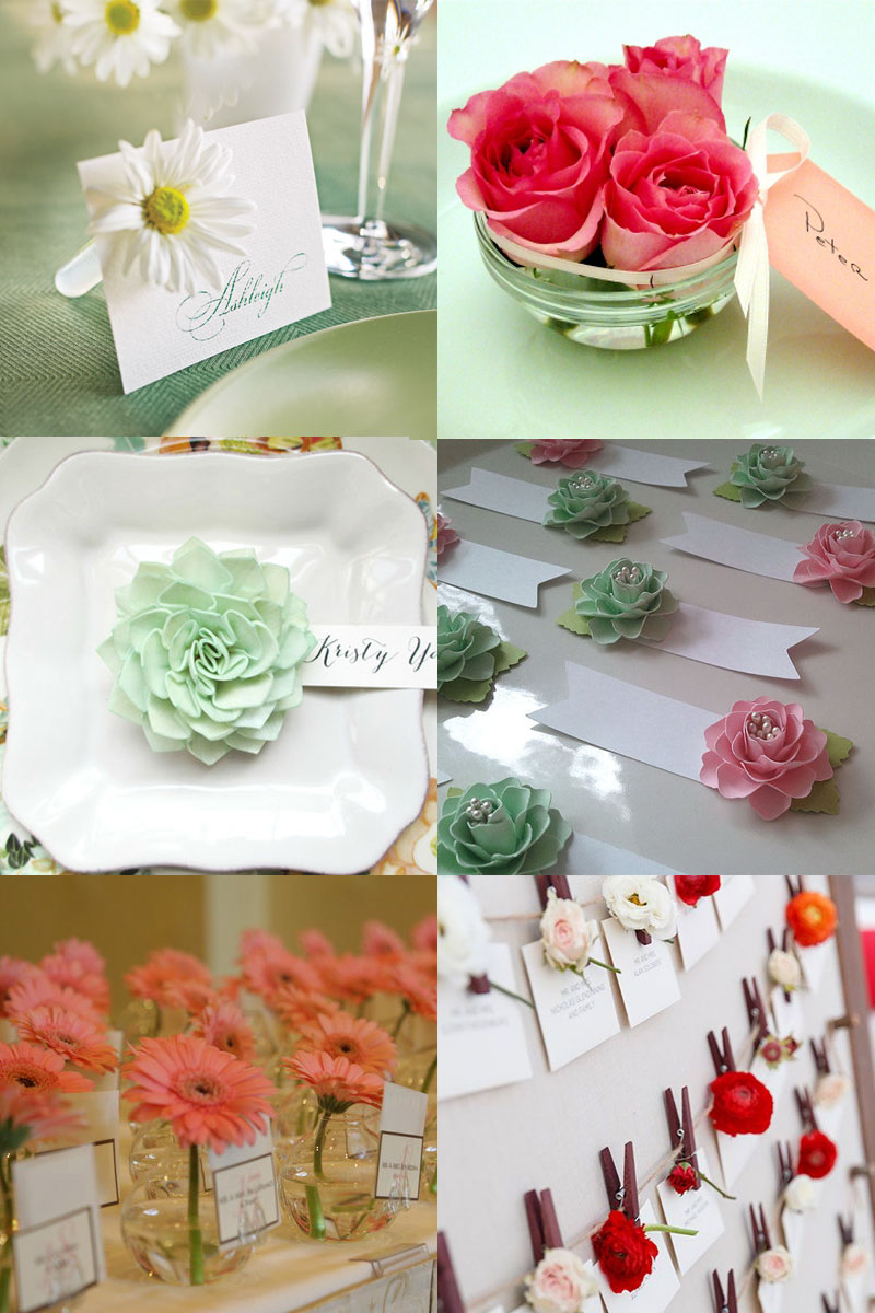 Карточки рассадки гостей с цветами
