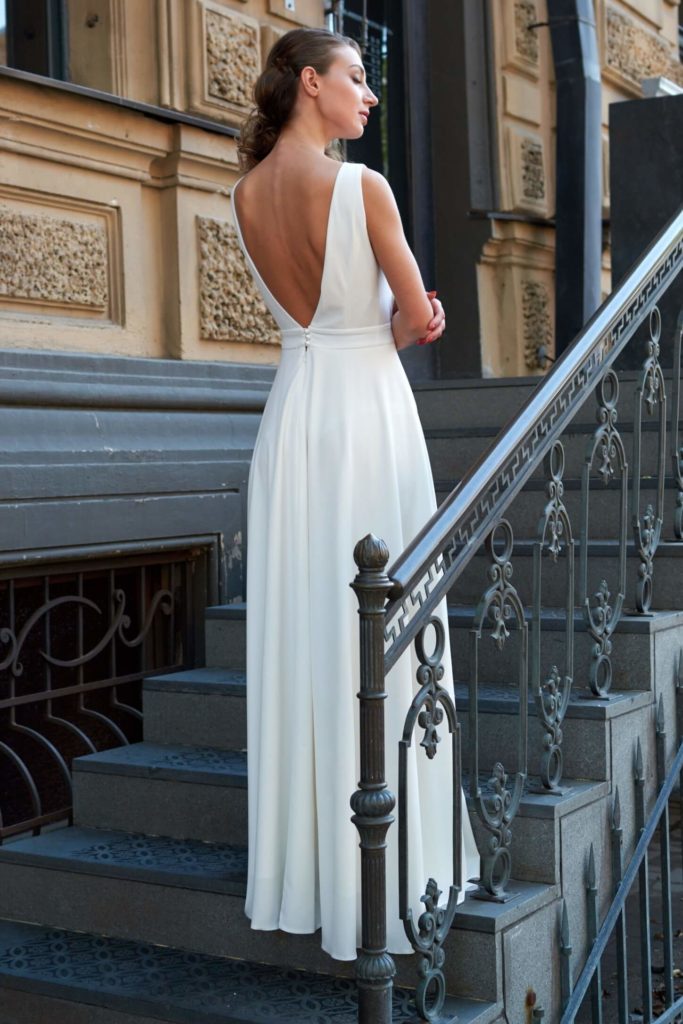 Атласное свадебное платье, вариант 9