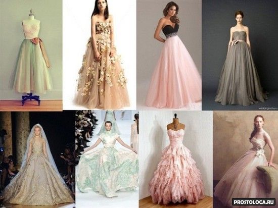 свадебные платья разных цветов