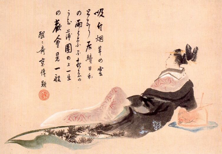 Кацусика Хокусай, «Отдыхающая гейша», 1770-е гг.