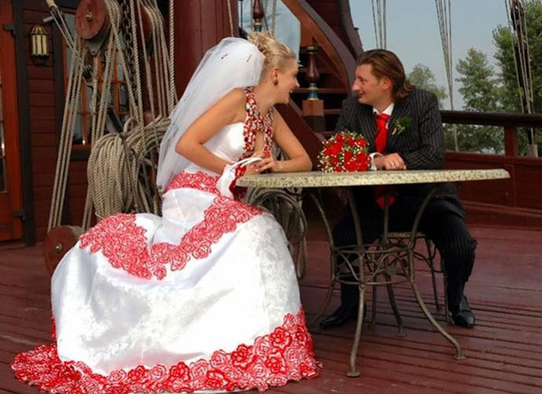 Свадебные платья в русском народном стиле фото 1
