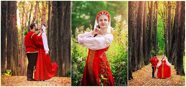 Свадебные платья в русском народном стиле фото 3