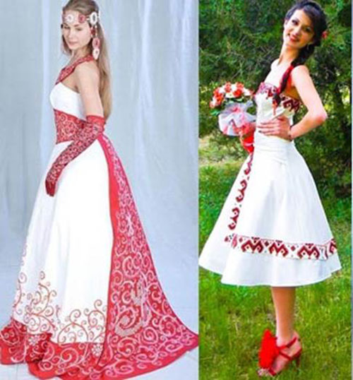 Свадебные платья в русском народном стиле фото 6